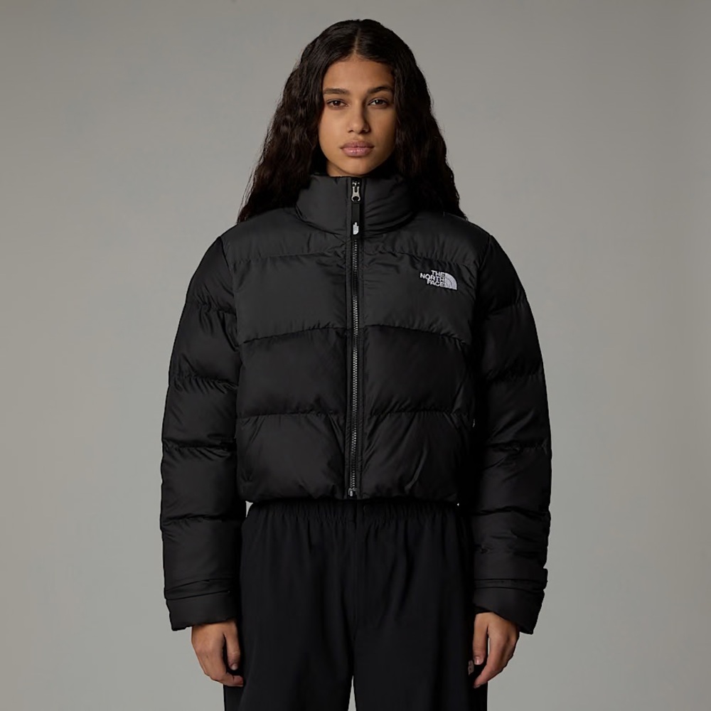 The North Face Saikuru cropped puffer jacket in black
